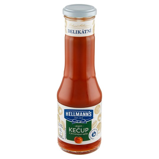 Hellmann's Delikátny kečup jemný s farmárskymi paradajkami 320 g