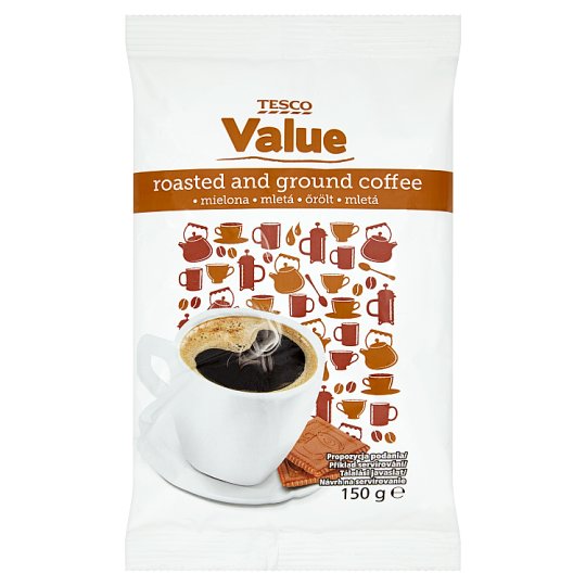 Tesco Value Pražená mletá káva 150 g
