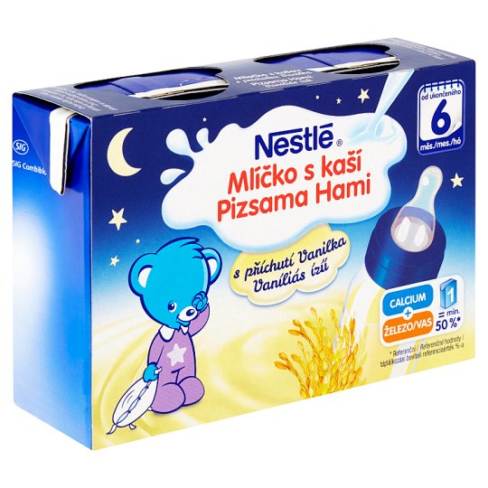 Nestlé Mliečko s kašou s príchuťou vanilka 2 x 200 ml