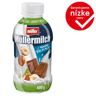 Müller Müllermilch Mliečny nápoj s príchuťou čokoláda-lieskový oriešok 400 g