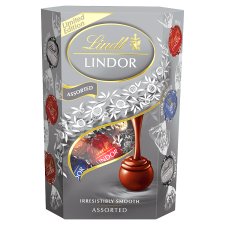 Lindt Lindor Zmes mliečnej a horkej čokolády s jemnou tekutou náplňou 200 g