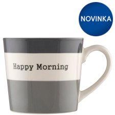 Tesco Happy Morning hrnček so sloganom