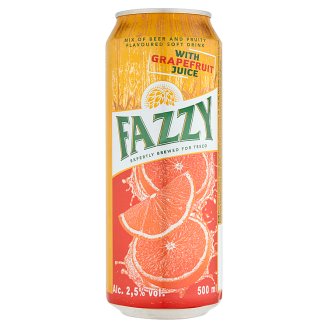Fazzy Miešaný alkoholický nápoj z piva a nealkoholického nápoja s grapefruitovou príchuťou 500 ml