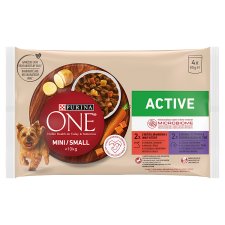 PURINA ONE MINI/SMALL < 10 kg Active with Beef and Duck in Juice 4 x 85 g