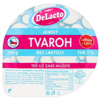 Mlékárna Olešnice DeLacto jemný tvaroh bez laktózy 200 g