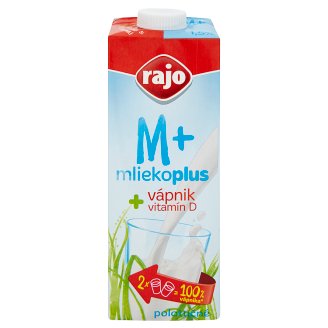 Rajo Mliekoplus Trvanlivé polotučné mlieko s vápnikom 1 l