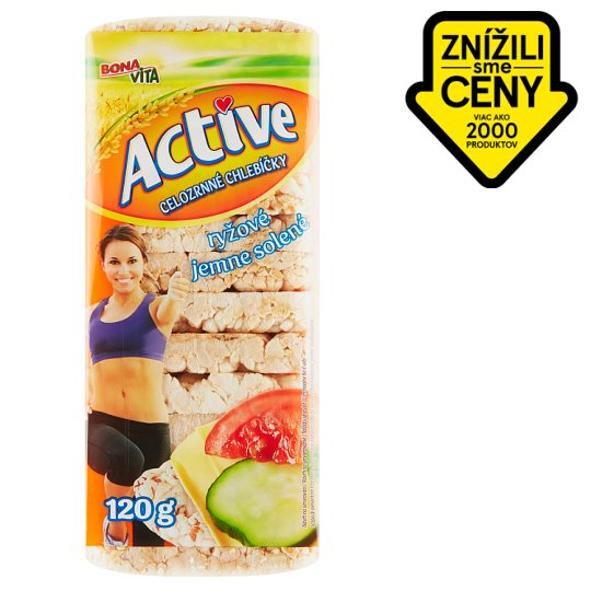 Bona Vita Active Celozrnné chlebíčky ryžové jemne solené 120 g