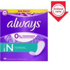 Always Daily Fresh Normal, 0% Fragrances & Dyes 60 Count