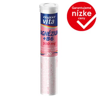 MaxiVita Magnézium + B6 príchuť grep & malina 20 šumivých tabliet 76 g