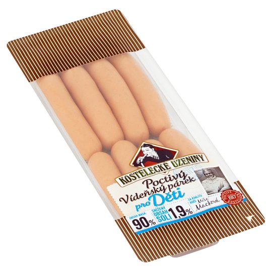 Kostelecké Uzeniny Poctivý viedenský párok pre deti 0,180 kg