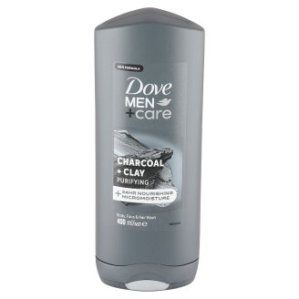 Dove Men+Care Charcoal + Clay sprchovací gél na telo a tvár 400 ml