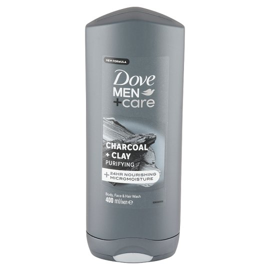 Dove Men+Care Charcoal + Clay sprchovací gél na telo a tvár 400 ml