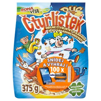 Bona Vita Čtyřlístek duo obilné štvorlístky s kakaom a s vanilkovou príchuťou 375 g