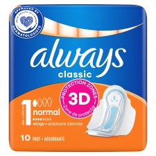 Always Classic Normal Sanitary Towels (Size 1) Wings X10