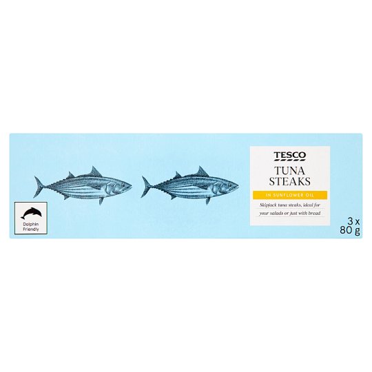 Tesco Tuniak celé kusy v slnečnicovom oleji 3 x 80 g