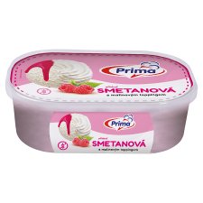 Prima Frozen Cream with Cream Flavor and Raspberry Topping 900 ml