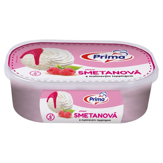 Prima Smotanová príchuť s malinovým toppingom 900 ml