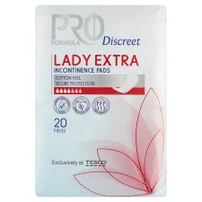 Tesco Pro Formula Discreet Lady Extra Incontinence Pads 20 pcs