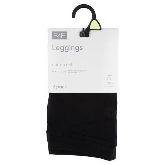 F&F 2 Pack Black Legging Size 12 Tesco Groceries