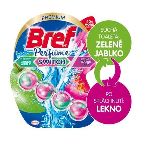Bref Perfume Switch Floral Apple & Water Lily tuhý WC blok 50 g