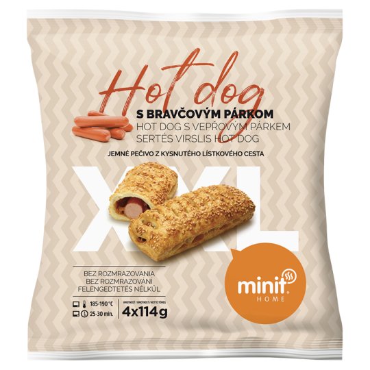 Minit Home Hot Dog with Pork Sausage 4 x 114 g Tesco Groceries