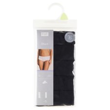 F&F Womens Pack Black Short Briefs, 5 Pack, Size 10