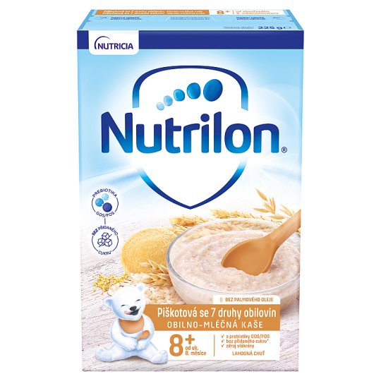 Nutrilon Pronutra Obilno-mliečna kaša piškótová so 7 druhmi obilnín 225 g