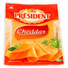 Président Cheddar plátky 100 g