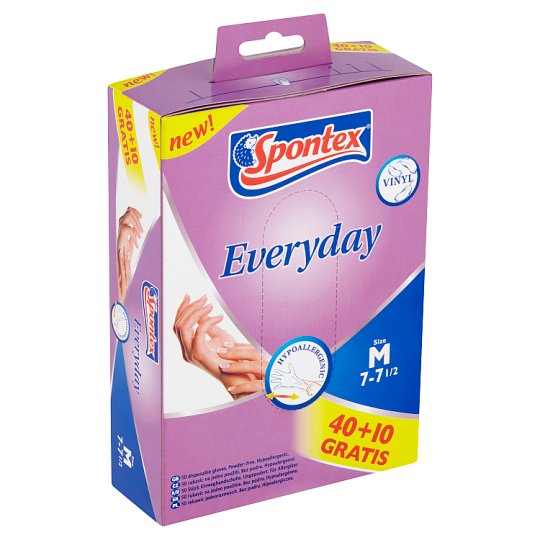 Spontex Everyday jednorazové rukavice M 50 ks
