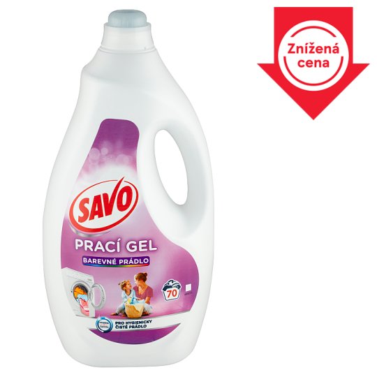 Savo Bez chlóru Gél na pranie na farebné oblečenie 70 praní 3,5 l