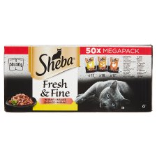 Sheba Fresh & Fine Kompletné mokré krmivo pre dospelé mačky 50 x 50 g (2,5 kg)