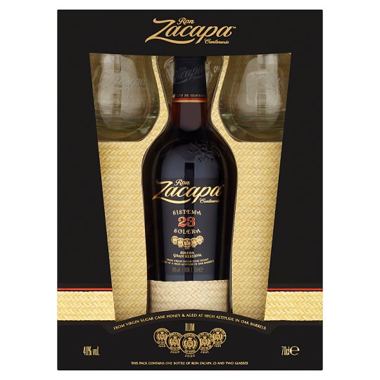 Ron Zacapa Centenario Sistema Solera 23 Rum 40% 0.7 L + 2 Glasses