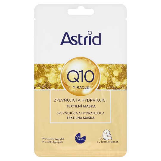 Astrid Q10 Miracle Spevňujúca a hydratujúca textilná maska 20 ml