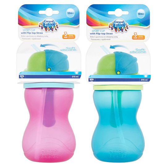 Canpol Babies Sport Cup with Flip-Top Straw 12m+ 370 ml