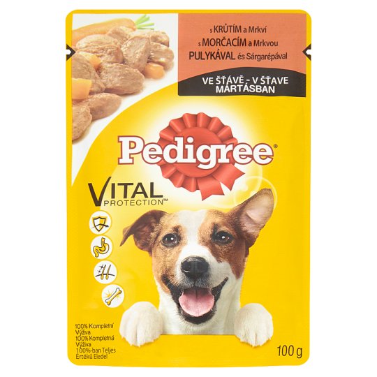 Pedigree Vital Protection 100% kompletná výživa s morčacím a mrkvou v šťave 100 g