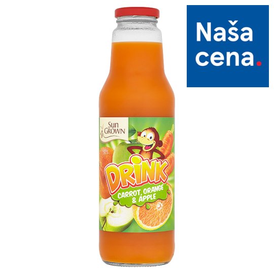 Sun Grown Zeleninovo-ovocný nápoj z mrkvovej šťavy, pomarančovej šťavy a jablkového pretlaku 750 ml