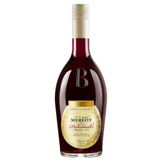 Bostavan Merlot Medium Sweet Red Wine 750 ml