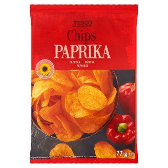 Tesco Smažené zemiakové lupienky s paprikovou príchuťou 77 g