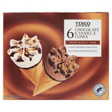 Tesco Chocolate & Vanilla Cone 6 x 120 ml (720 ml)