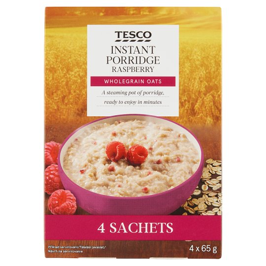 Tesco Instant Porridge Raspberry 4 x 65 g (260 g)