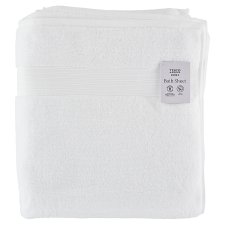 Tesco Home Sheet White Supersoft Cotton Bath Towel 100 cm x 150 cm