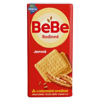 Opavia BeBe Rodinné jemné sušienky s maslovou a vanilkovou príchuťou s celozrnnými cereáliami 130 g