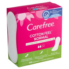 Carefree Cotton Feel Normal slipové vložky s vôňou Aloe Vera 56 ks