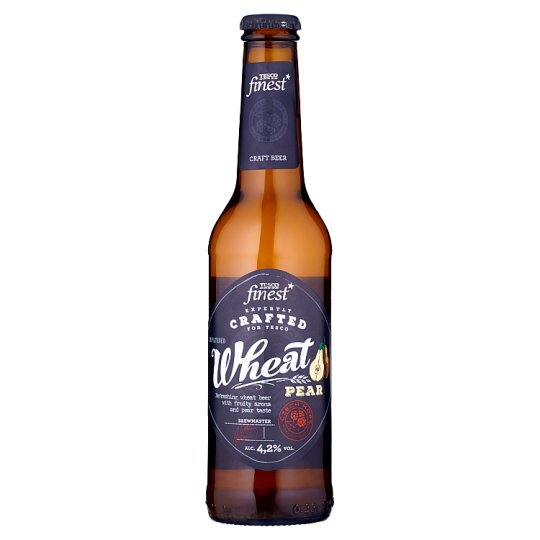 Tesco Finest Svetlé špeciálne pšeničné pivo s hruškovou príchuťou nefiltrované 330 ml