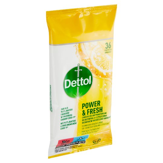 Dettol Power & Fresh antibakteriálne viacúčelové obrúsky citrón a limeta 32 ks