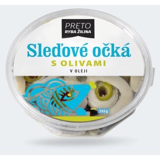 Ryba Žilina Preto Sleďové očká s olivami v oleji 195 g