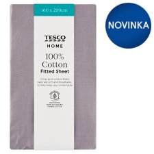 Tesco Home Grey Fitted Sheet 160 x 200 cm