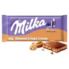 Milka Mandel Crisp & Creme mliečna čokoláda 90 g