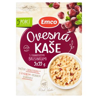 Emco Ovsená kaša s kanadskými brusnicami 5 x 55 g