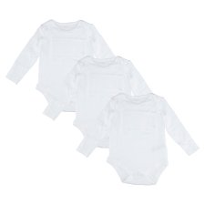 F&F 3 Pack Long Sleeved White Bodysuit Size 12-18 Months